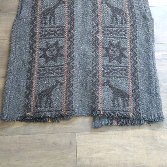 VTG 90S NUSTA 100% WOOL BOHO SUN VEST MADE IN ECUADOR MENS XXL - Picture 7 of 7